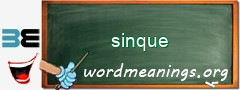 WordMeaning blackboard for sinque